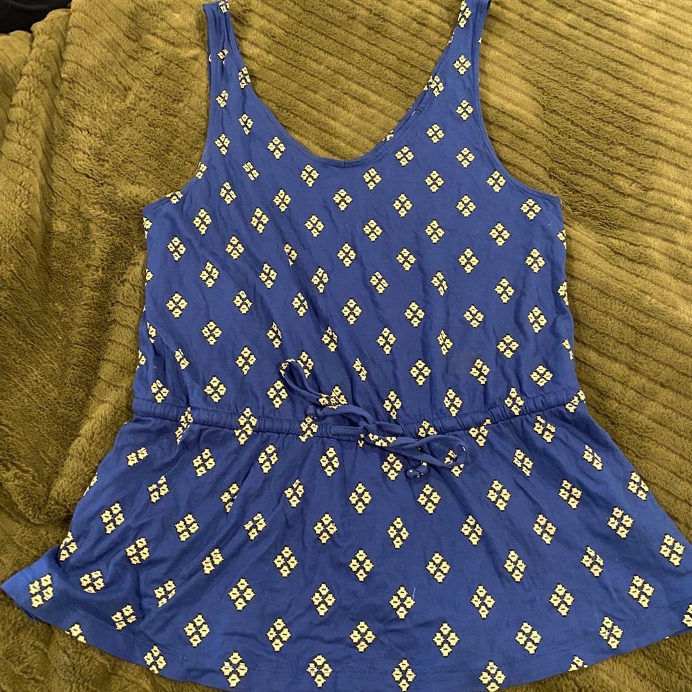 Royal Blue Drawstring Waist Tank